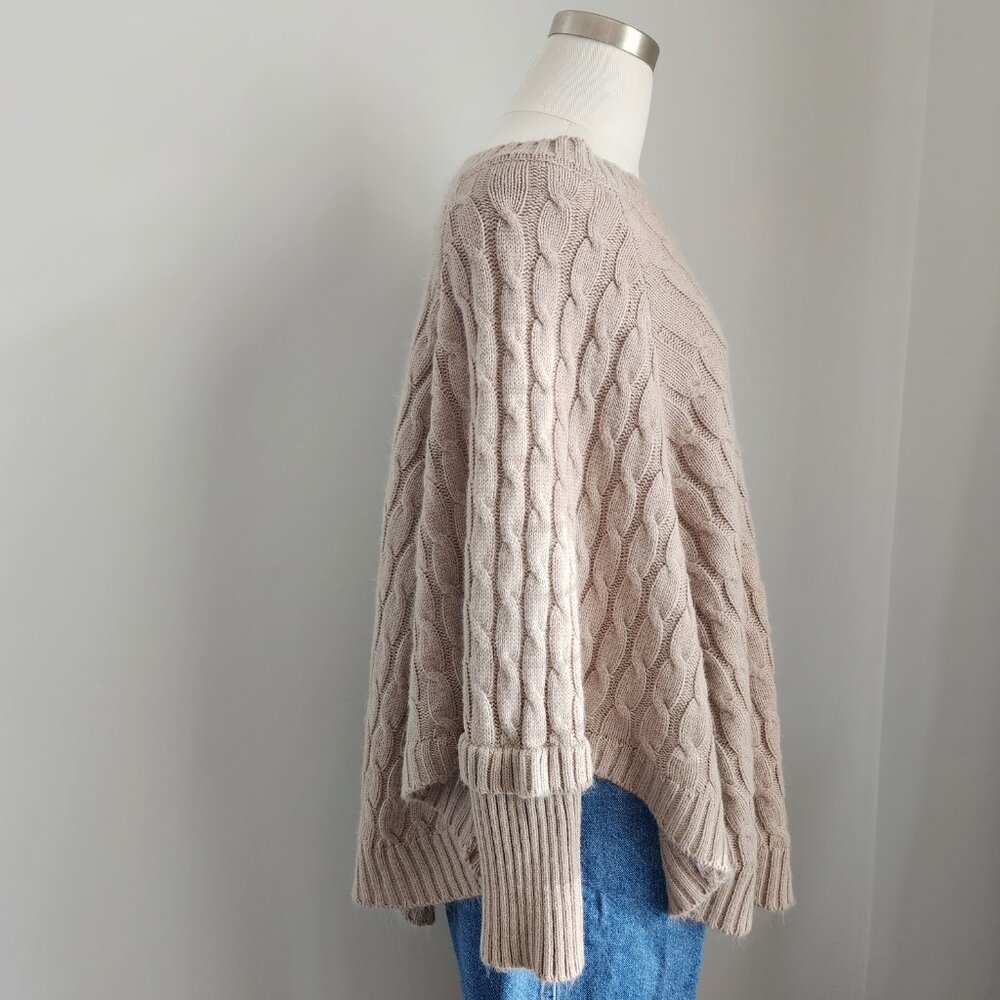 Cozy Chic Cable Knit Sweater Poncho - Picture 6 of 14